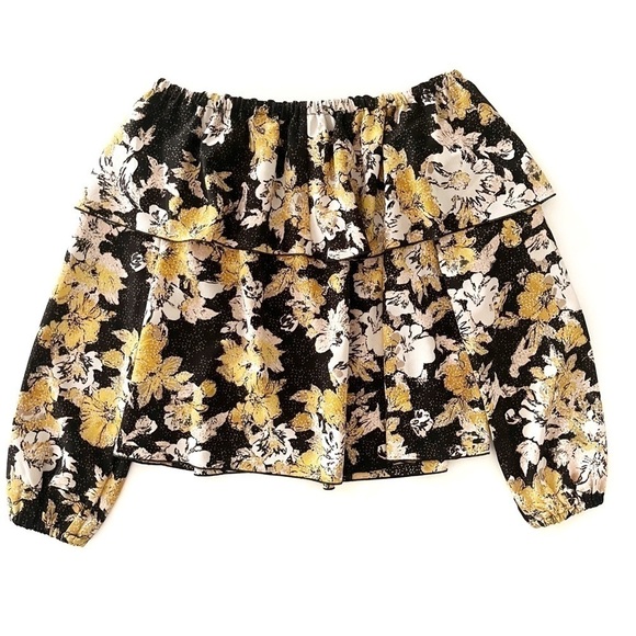 WILFRED | Morel Floral Off Shoulder Blouse Size XS Aritzia - Picture 4 of 10